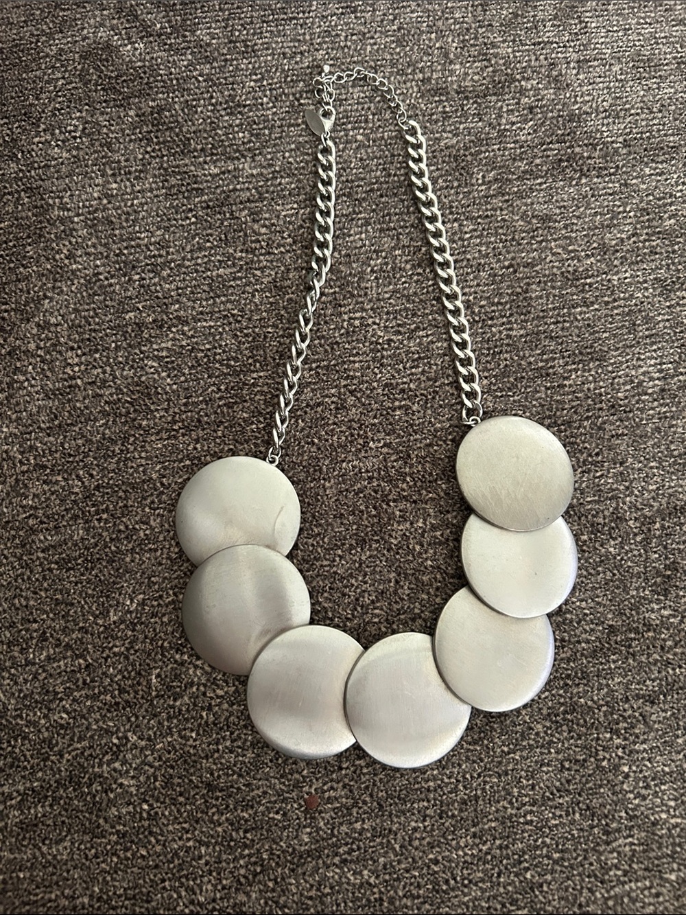 Silver Disc Statement Necklace - Women Jewelry